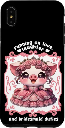 Miniatura 7 de iPhone 15 Lindo cerdo dama de honor roba corazones en el caso de despedida de soltera