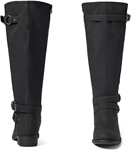 Miniatura 4 de Botas altas hasta la rodilla para mujer, elegantes y cómodas, con punta redonda, cierre de cremallera lateral, para otoño e invierno para mujer