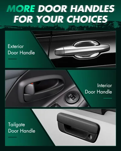 Miniatura 7 de SCITOO Manija de puerta interior compatible con Chevy 2007-2013 para Silverado 1500 negro interior interior 1 pieza manija de repuesto 15914995