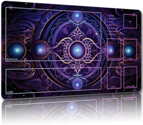 Miniatura 11 de Tapete de juego para MTG con bolsas de almacenamiento gratuitas – 24 x 14 pulgadas tapete de juego para juegos de mesa y juegos de mesa, con zonas