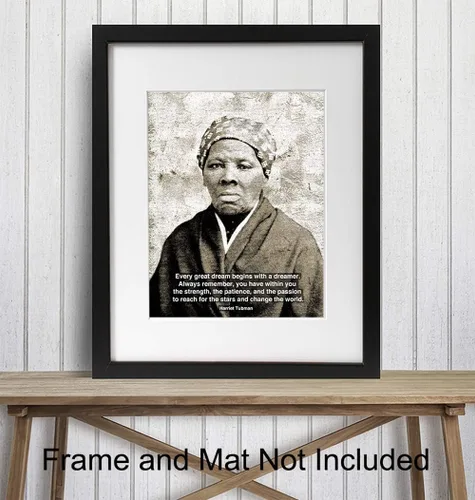 Miniatura 2 de Impresión artística negra de derechos civiles afroamericanos, cita motivacional de Harriet Tubman, decoración del hogar u oficina, regalo inspirador