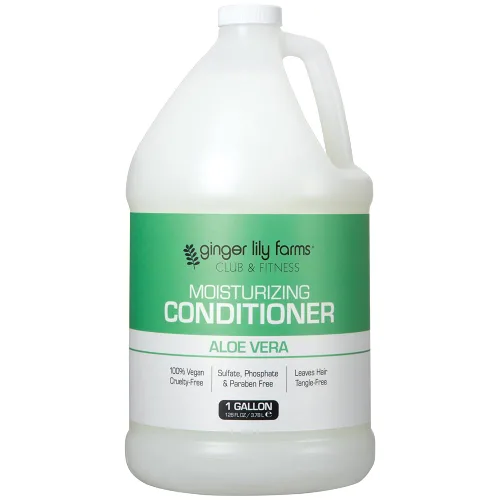 Ginger Lily Farms Club & Fitness - Acondicionador hidratante para cabello seco, 100% vegano y libre de crueldad, aroma a aloe vera, repuesto de 1