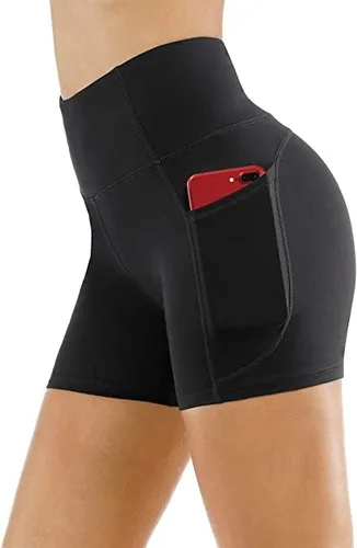 Miniatura 4 de THE GYM PEOPLE - Pantalones cortos de yoga para mujer, con cintura alta, control de abdomen y bolsillos profundos, para gimnasia, entrenamiento