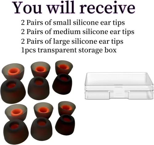 Miniatura 6 de 12 piezas de artipas para junio 230NC TWS/Tune 125TWS/Tune 130NC TWS Free X Soft Silicone Eargels ajuste seguro para auriculares JBL Tune TWS