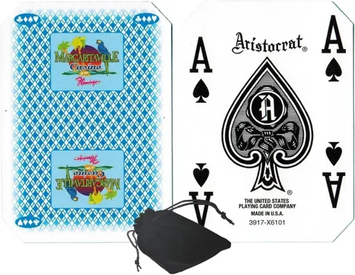 Miniatura 26 de Cyber-Deals Authentic Las Vegas Casino Table-Played Playing Cards – 52 Cards Each, No Jokers – Variety of Casinos & Colors Aliante - White/Blue