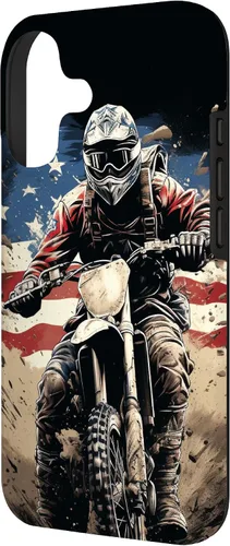 Miniatura 2 de Dirt Bike American Flag Motocross Enduro Biker 4th of July Case for iPhone 17