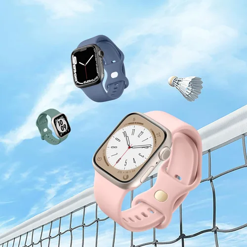 Miniatura 7 de Maledan Paquete de 6 correas compatibles con Apple Watch de 38mm 40mm 41mm 42mm 44mm 45mm 46mm 49mm, mujeres y hombres, correa deportiva de silicona
