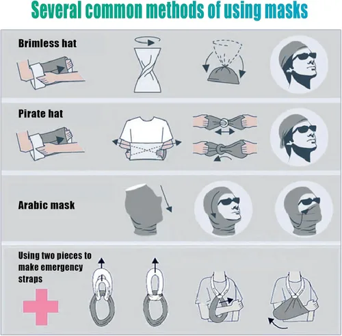 Miniatura 7 de Máscara facial media para polvo, viento, protección solar, sin costuras, tubo 3D, bandana para hombres y mujeres, US123