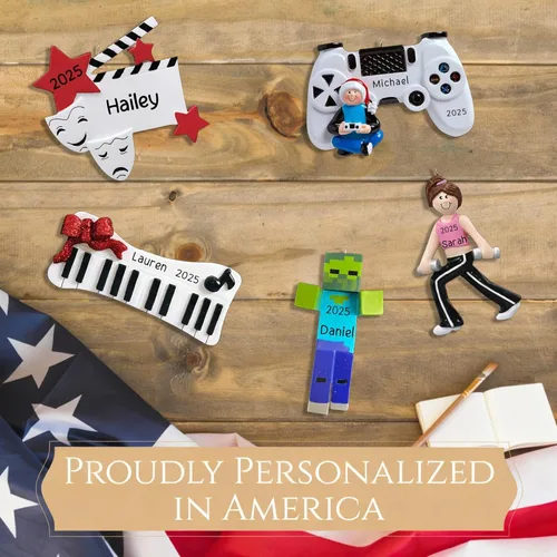 Miniatura 6 de Adorno de saxofón personalizado para niño 2025 Personalización gratuita las 24 horas Adornos musicales de Navidad para árbol Recuerdo