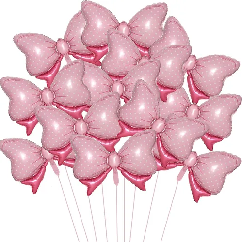 Miniatura 3 de Globo de papel de aluminio con forma de pajarita de 36 pulgadas, enorme globo azul con forma de moño para baby shower, boda, decoración de fiestas