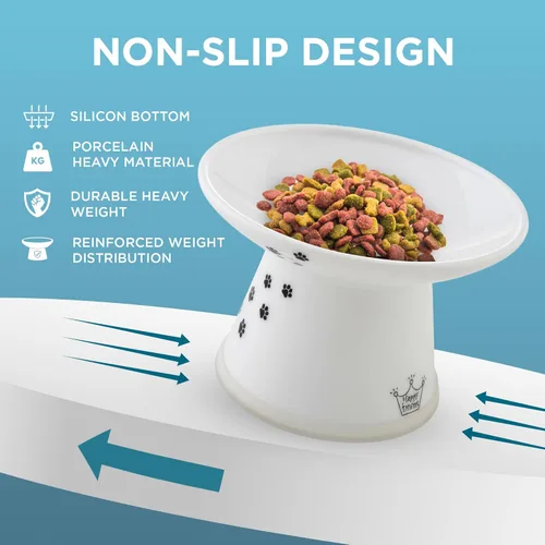 Miniatura 7 de Tazón elevado de comida para gatos Necoichi – Tazón elevado de cerámica para gatos para fatiga de bigotes y cuello, apto para lavavajillas