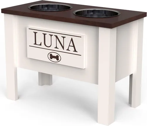 Miniatura 19 de GrooveThis Woodshop Soporte Personalizado de Cuenco Elevado para Perros de Tamaño Grande, Mediano, Pequeño y Extra Pequeño - Cuencos de Acero Negro