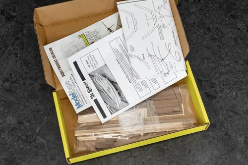 Miniatura 2 de Midwest Dinghy - Kit de construcción de modelo de barco de madera para adultos, bricolaje de madera, autoensamblaje