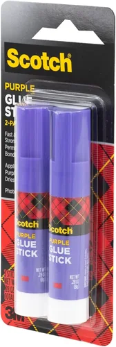 Miniatura 2 de Scotch Pegamento morado 6108-2N - 0.28 onzas, sin ácidos, no tóxico, se seca transparente, ideal para proyectos de papel y tela, paquete de 2