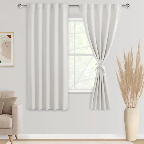 Miniatura 56 de DWCN Cortinas opacas con pestaña trasera para ventana - Cortinas opacas con bolsillo para barra para oscurecer la habitación para dormitorio/sala