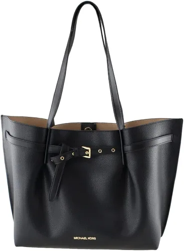 Miniatura 2 de Michael Kors Emilia Large Tote Leather Shoulder Purse Handbag in Black