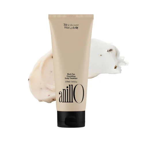 ANILLO Black Tea - Mascarilla vegana para el cabello, tratamiento nutritivo para el cuero cabelludo, fortalece la barrera del cuero cabelludo con