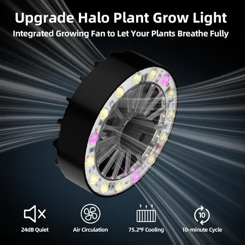 Miniatura 3 de Luz LED de crecimiento de espectro completo con ventilador de enfriamiento integrado, luces de plantas con clip para plantas