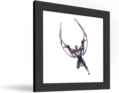 Miniatura 2 de Trends International Gallery Pops Marvel Comics Avengers - Póster de pared de Halcón, 12 x 12 pulgadas, versión enmarcada en negro