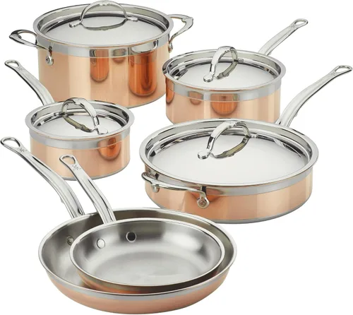 Miniatura 14 de Hestan - Colección CopperBond - Cacerola de cobre 100% puro, compatible con cocina de inducción, 1.5 cuartos