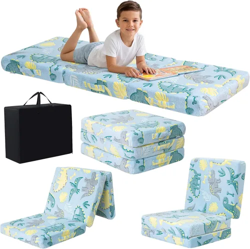 Miniatura 33 de MeMoreCool Colchón de suelo plegable para niños, Glow de 57x22 pulgadas, colchoneta para dormir y guardería para niños pequeños, futón plegable