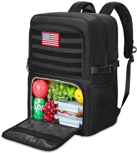Miniatura 7 de BERTASCHE Mochila de almuerzo, mochila para laptop de 15.6 pulgadas, mochila de trabajo con hielera aislada para hombres y mujeres, mochila táctica