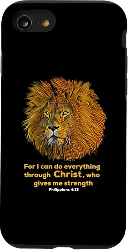Miniatura 8 de Funda para iPhone 11 Pro Max Filipenses 4:13 con versículo de la Biblia cristiana, regalo de león cristiano