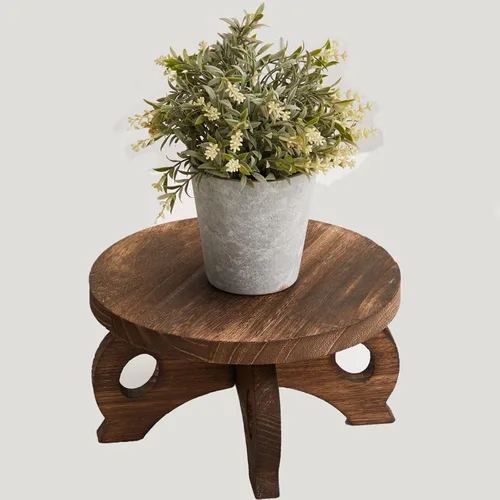 Miniatura 9 de Soporte Decorativo de Esquina para Plantas, Soportes de Madera para Plantas de Interior, Soporte para Plantas con Altura, Soportes Redondos