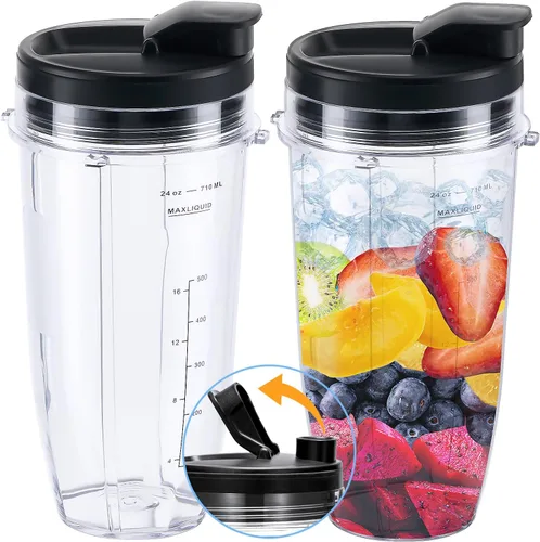 Miniatura 11 de Vaso de repuesto de 32 onzas para licuadora con tapa y sello para Nutri Ninja BL450 BL454 Bl455 BL456 BL480 BL481 BL482 BL490 BL640 BL642 BL682