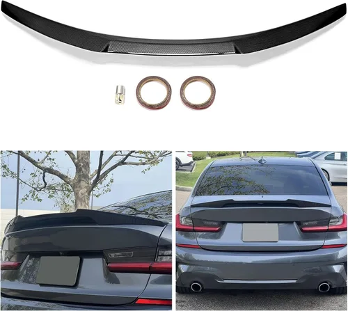 Miniatura 3 de KUAFU Alerón trasero de ala de maletero compatible con BMW G20 3-Series 330i M340i Sedán 2019-2024 estilo alerón de pico de pato estilo M4