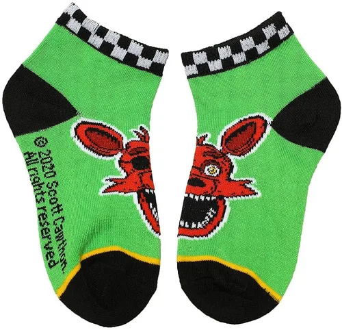 Miniatura 2 de Five Nights at Freddys Horror Video Game Youth Paquete de 5 calcetines tobilleros, Multi colorido