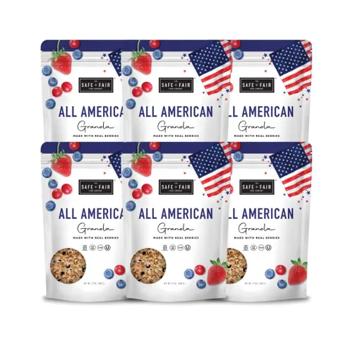 Miniatura 18 de Safe + Fair - Granola de Pastel de Cumpleaños, sin gluten, vegano y a base de plantas con chispitas naturales, 0g de grasas trans, sin OGM, kosher