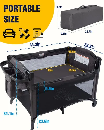 Miniatura 7 de BEKA cuna para bebé de 4 en 1 para colocar al lado de la cama, cuna para bebé de 4 funciones, cuna para colocar al lado de la cama, corralito, mesa