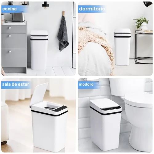 Miniatura 7 de Anborry - Cubo de basura inteligente sin contacto para baño de 8.3 litros con sensor de movimiento automático, cubo de basura eléctrico estrecho