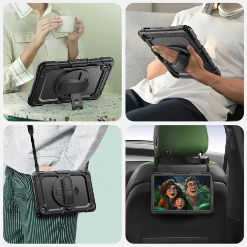 Miniatura 5 de SEYMAC - Funda protectora resistente a prueba de golpes para Samsung Galaxy Tab S6 Lite de 10.4 pulgadas 2024/2022/2020 (SM-P620/P610/P615), Negro