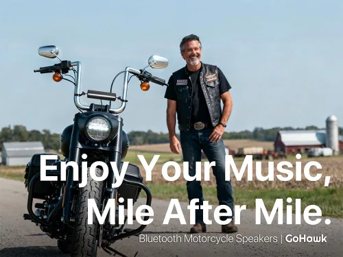 Miniatura 5 de GoHawk Altavoces Bluetooth para motocicleta, altavoces impermeables con luces LED, montaje ajustable de 360°, radio FM y entrada AUX para Harley