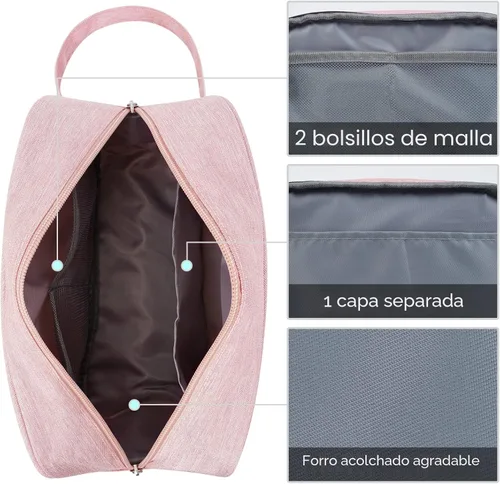 Miniatura 5 de Bolsa de aseo grande de tamaño completo, bolsa de cosméticos, bolsa de maquillaje de viaje, organizador para mujeres, hoja verde Z, M