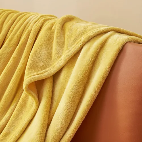 Miniatura 7 de RUIKASI Manta de forro polar individual – Manta de franela mullida de felpa amarilla para cama individual, manta súper suave y cálida para sofá