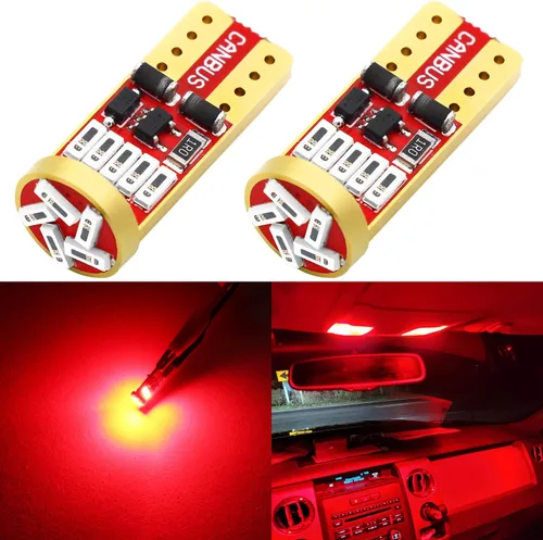Miniatura 18 de PHINLION Bombillas LED de 500 lúmenes, 194 bombillas LED de 6000 K, color blanco, superbrillante, 168 2825 W5W T10, cuña LED de repuesto