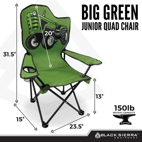 Miniatura 3 de Black Sierra Silla de campamento para niños, asiento plegable para niños que soporta 150 libras, silla de césped portátil para exteriores, incluye