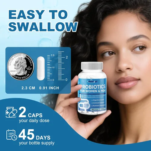 Miniatura 8 de Probióticos para mujeres y hombres para la salud digestiva con 100 mil millones de UFC, probióticos para mujeres y hombres para la salud intestinal