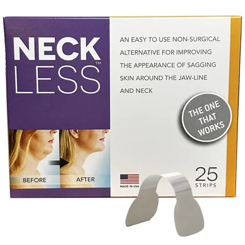 NECK-LESS - Tiras profesionales de elevación facial – Cinta para el cuello – Cinta de mejora instantánea de la mandíbula de grado médico, soporte