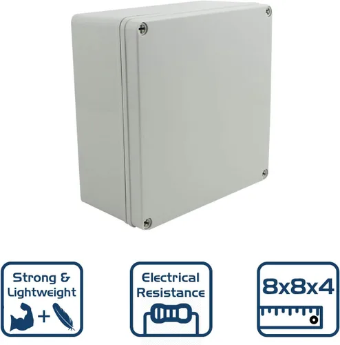 Miniatura 8 de Caja de conexiones eléctricas resistente a la intemperie de 4 x 4 x 2.4 pulgadas, carcasa impermeable IP65 para exteriores, plástico