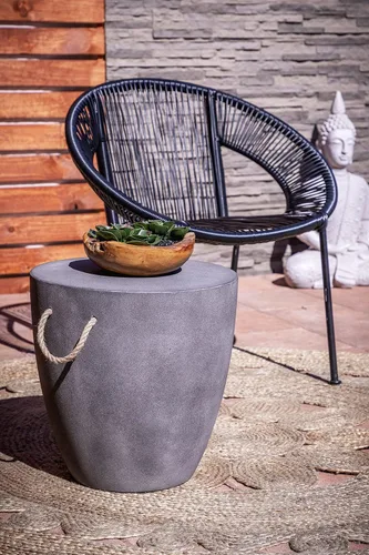 Miniatura 2 de Deco 79 Silla de exterior ovalada de ratán de plástico contemporáneo, 29 "x 23" x 30", negro