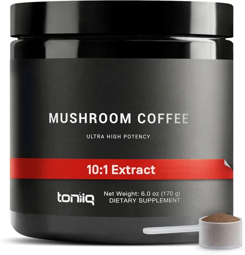 Café de hongos - Extracto concentrado 10:1 de ultra alta potencia - Granos de origen colombiano con mezcla de 10 hongos, melena de león y cordyceps