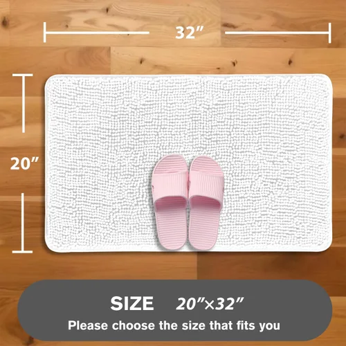 Miniatura 276 de Alfombra de baño pequeña de 12 x 18 pulgadas, lavable y absorbente, antideslizante, alfombra de baño de felpilla gruesa y suave para baño, ducha