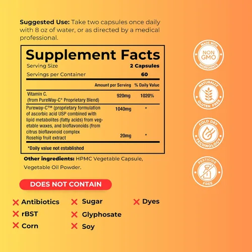 Miniatura 8 de Vital C-LD - Vitamina C liposomal mejorada - Cápsulas de 530 mg - 120