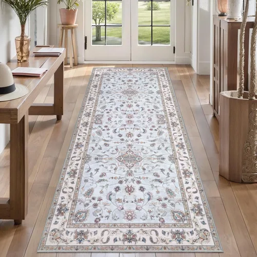 Miniatura 43 de Tangsoo Alfombra lavable para pasillo, antideslizante, 2 x 6 pies, estilo bohemio, floral, vintage, para entrada, suelo suave, para cocina, baño
