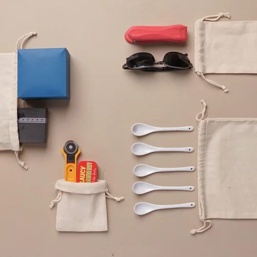 Miniatura 3 de Bolsas de lona de algodón con doble cordón, paquete de 12 (12 x 16 pulgadas)
