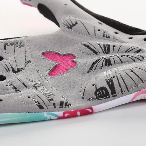 Miniatura 5 de DuShow Guantes de ciclismo para mujer, guantes de entrenamiento florales rosas para mujer, guantes de ciclismo de dedo completo, guantes